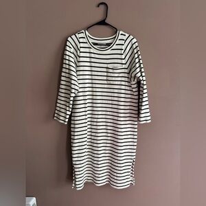 Madewell Pocket Tee Midi Dress in Nautical Stripes